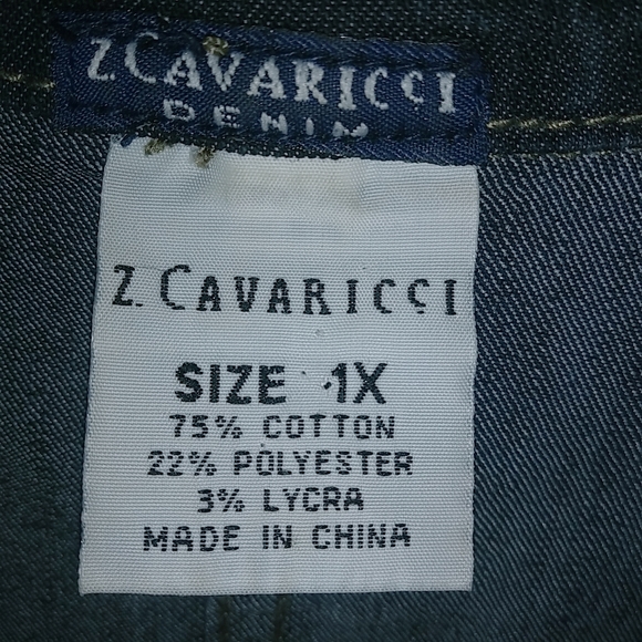 Z. Cavaricci 1X Y2K Dark Wash Denim Jeans Blazer Jacket Plus - Picture 6 of 6